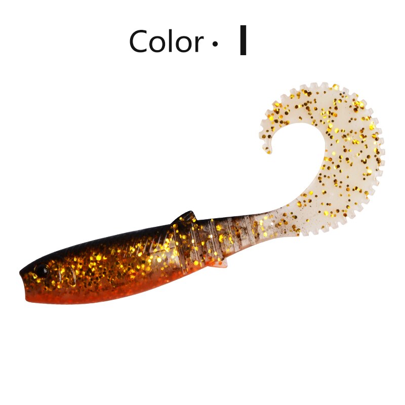 MEREDITH 70mm 90mm 110mm Cannibal Curved Tail Fishing Lures Artificial Wobblers Soft Baits Silicone Shad Worm Bass leurre souple