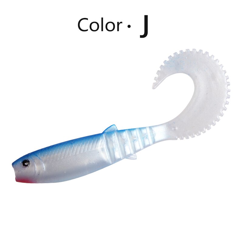 MEREDITH 70mm 90mm 110mm Cannibal Curved Tail Fishing Lures Artificial Wobblers Soft Baits Silicone Shad Worm Bass leurre souple