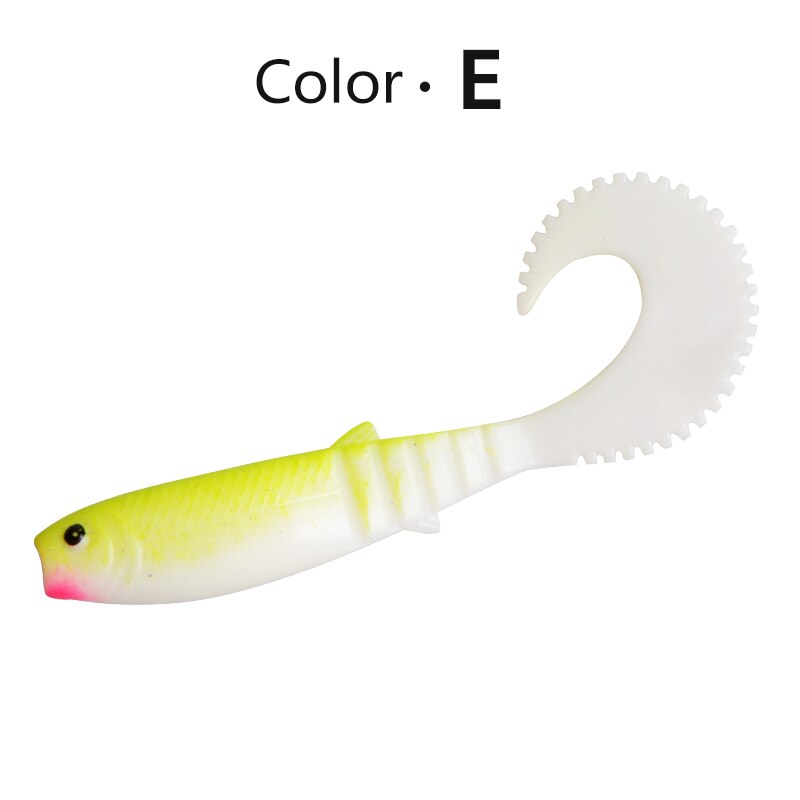MEREDITH 70mm 90mm 110mm Cannibal Curved Tail Fishing Lures Artificial Wobblers Soft Baits Silicone Shad Worm Bass leurre souple