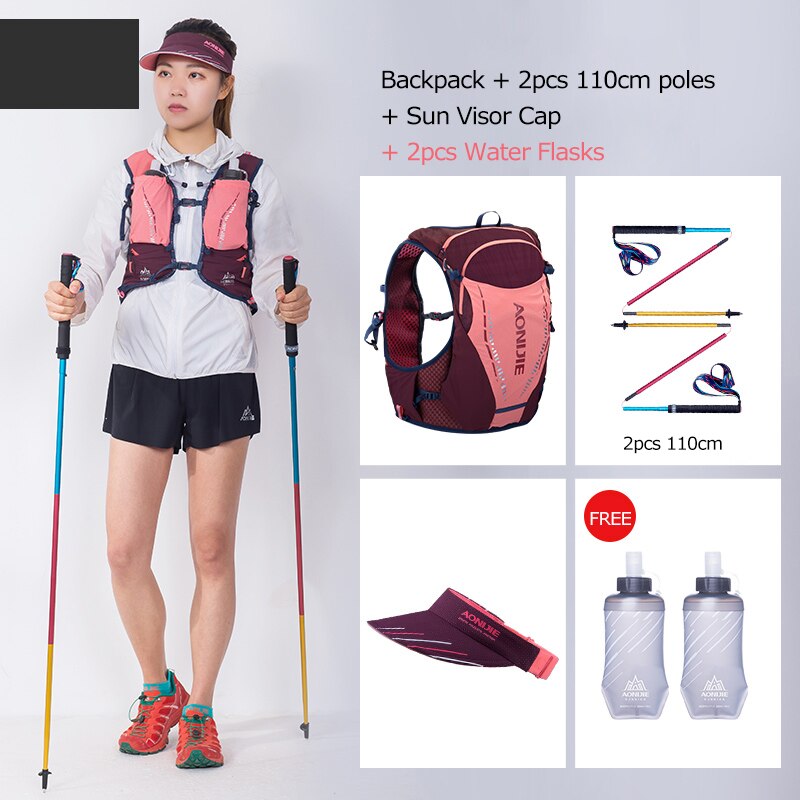 ML Size Ultra Vest 10L Hydration Backpack Pack Bag Soft Water Bladder Flask For Trail Running
