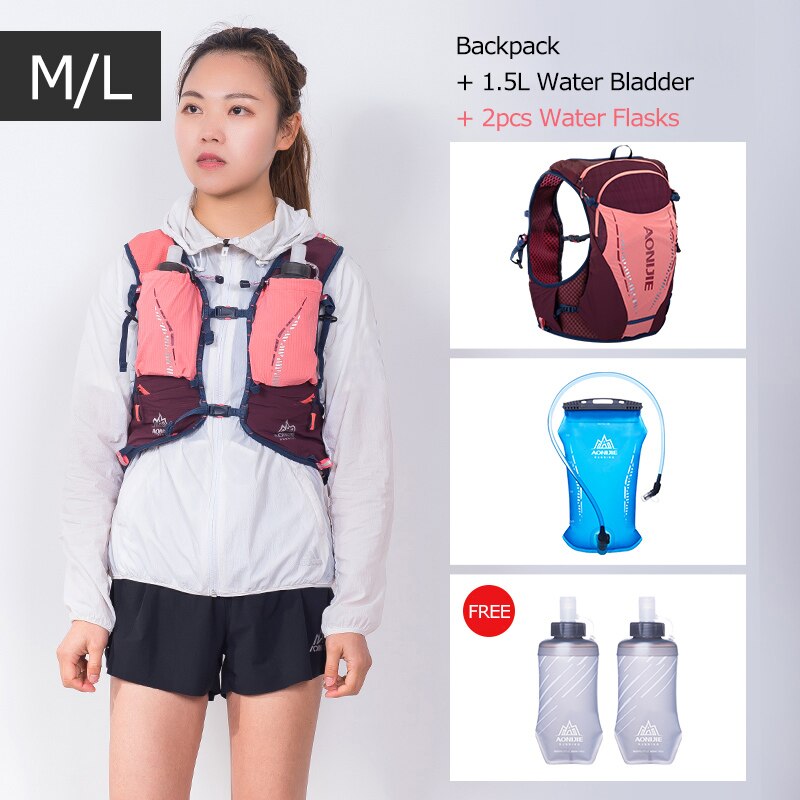 ML Size Ultra Vest 10L Hydration Backpack Pack Bag Soft Water Bladder Flask For Trail Running