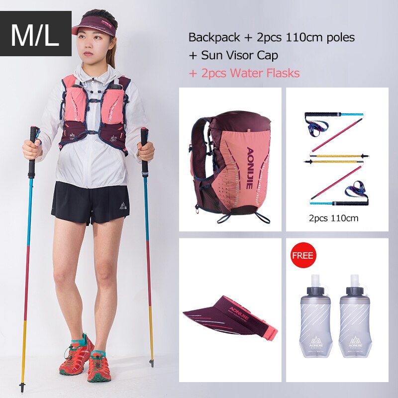 ML Size Outdoor Ultra Vest 18L Hydration Backpack Pack Bag Soft Water Bladder Flask Trail Running
