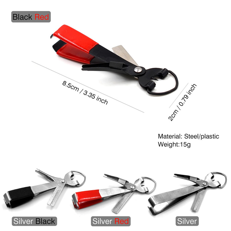 MNFT 1Pcs Fly Fishing Quick Knot Tool Pro Fast Hook Nail Knotter Lines Clipper Hook Eye Cleaner with Zinger Retractor