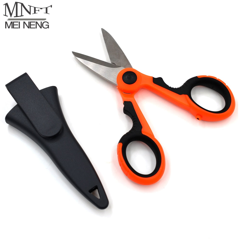 MNFT 1Set Fishing Scissors&Storage Case Braid Line Lure Cutter 14cm Mi