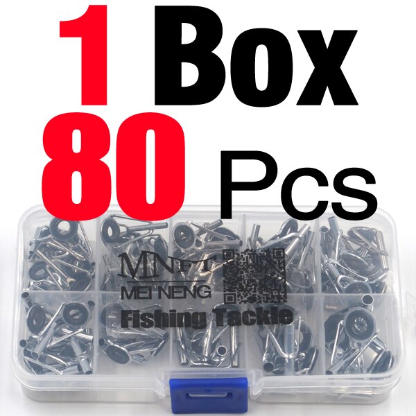 MNFT 80pcs/Box size1-10# Fishing Rod Guide Tip Repair Kit Set DIY Eye Rings Stainless Steel Frames Ceramics TS Line Guide Ring