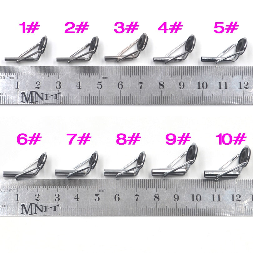 MNFT 80pcs/Box size1-10# Fishing Rod Guide Tip Repair Kit Set DIY Eye Rings Stainless Steel Frames Ceramics TS Line Guide Ring