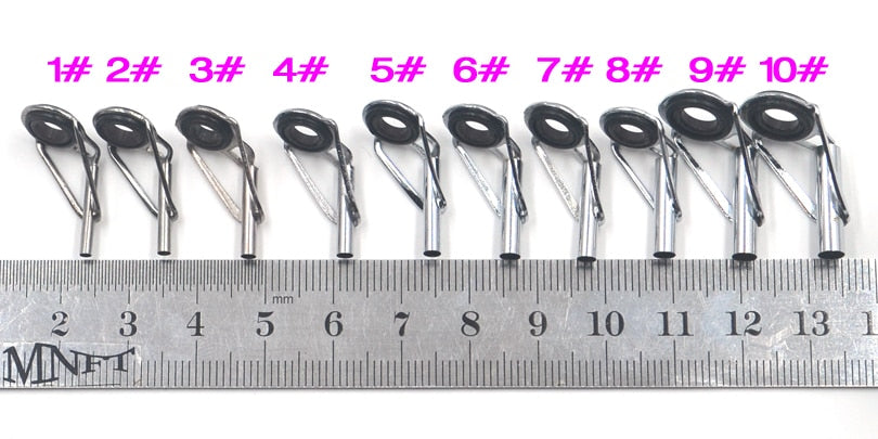 MNFT 80pcs/Box size1-10# Fishing Rod Guide Tip Repair Kit Set DIY Eye Rings Stainless Steel Frames Ceramics TS Line Guide Ring