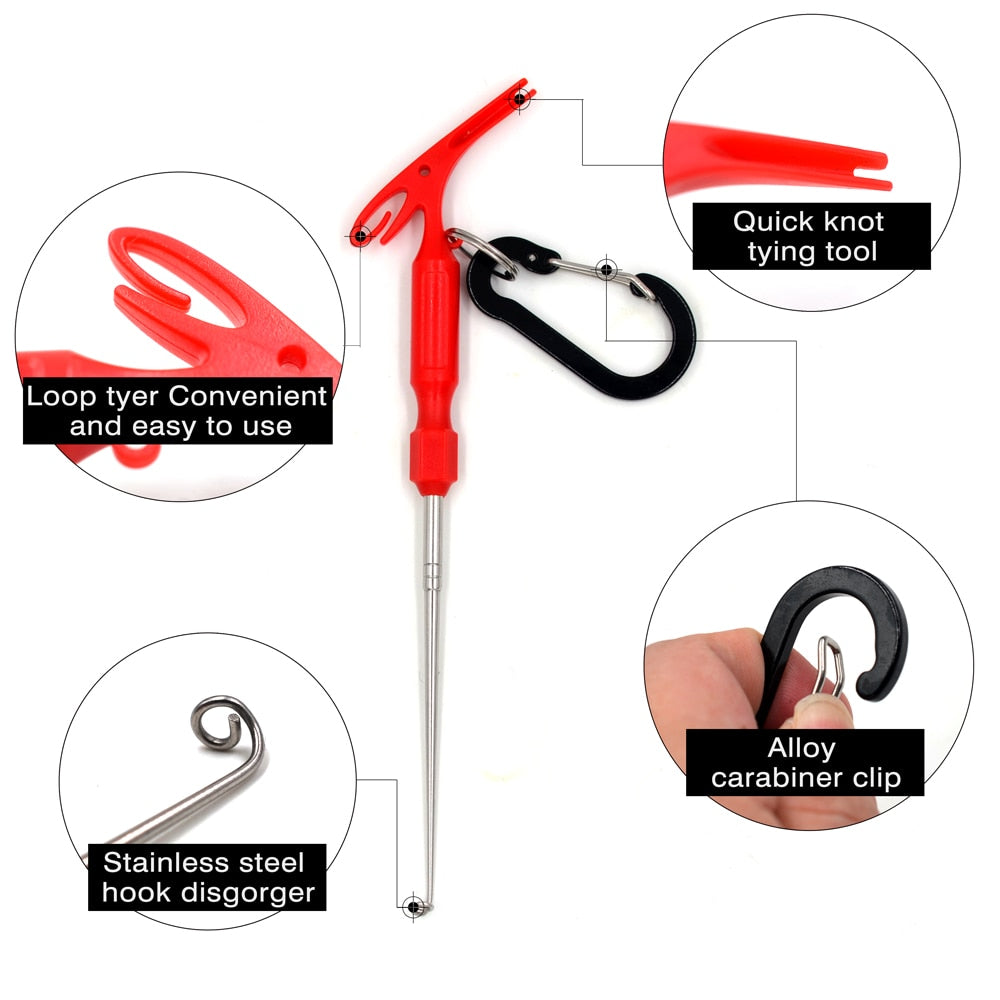 MNFT Pen Shape Hook Remover Quick Knot Tying Tool 3 in 1 Fishing Multi  Loop Knot Tyer Tools Fly Fishing Angler Tackle