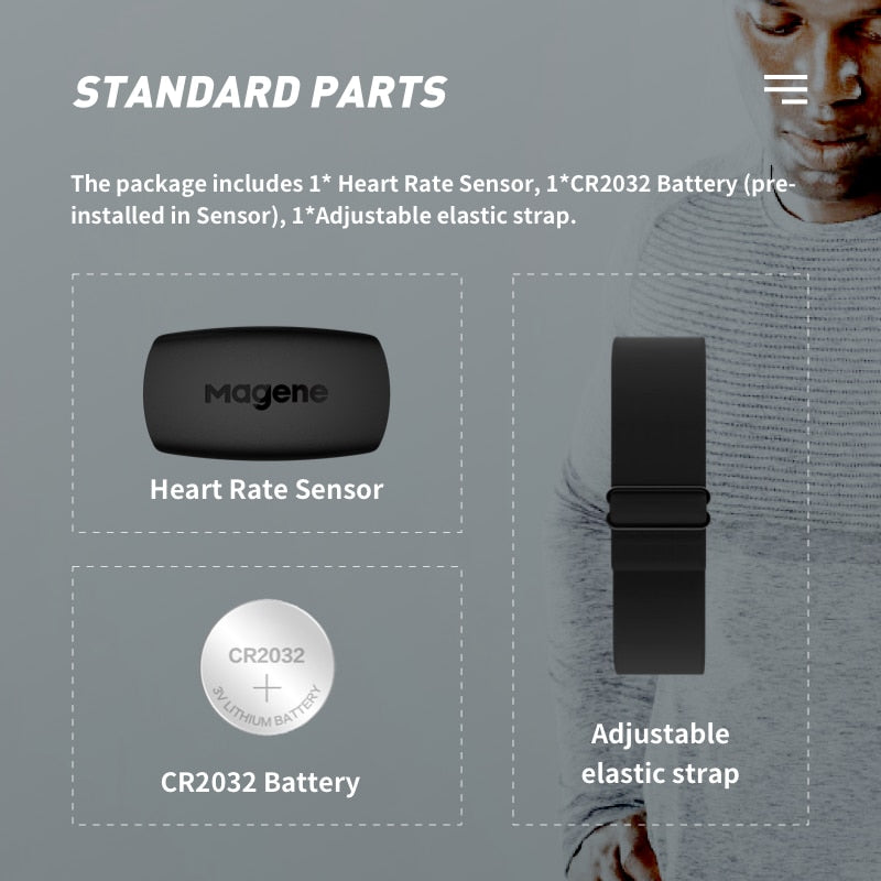 Magene NEW Model H64  Bluetooth4.0 ANT + Heart Rate Sensor Compatible GARMIN Bryton IGPSPORT