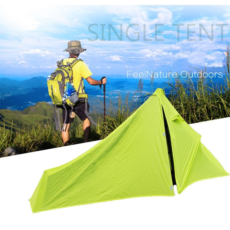 Ultralight Waterproof Two-Layer Pole-less UL Trekking Pole Pyramid Tent