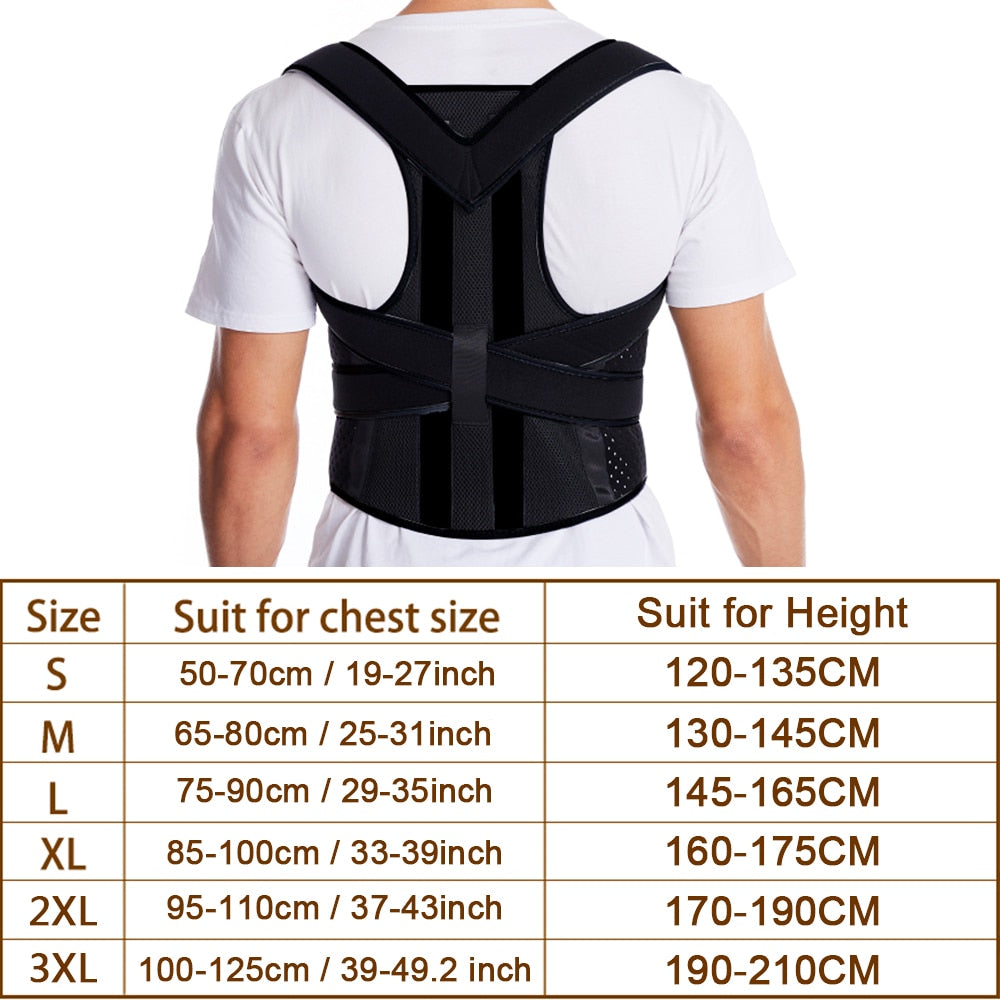 Adjustable Back Posture Corrector Shoulder Clavicle Support Correction Belt for Men and Women