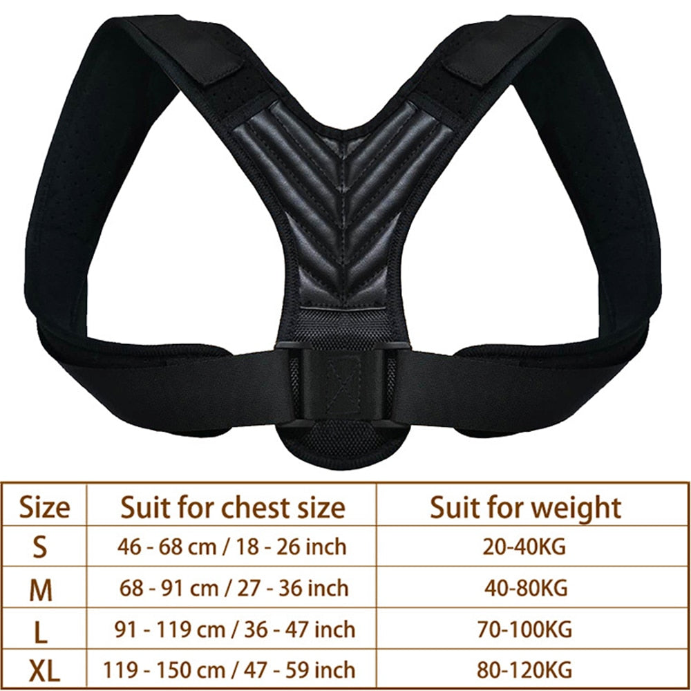 Adjustable Back Posture Corrector Shoulder Clavicle Support Correction Belt for Men and Women