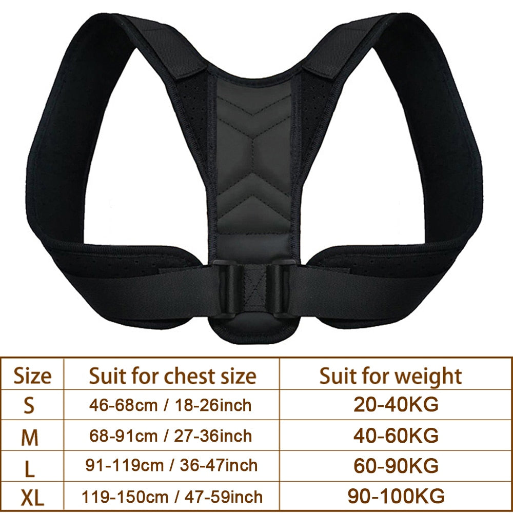 Adjustable Back Posture Corrector Shoulder Clavicle Support Correction Belt for Men and Women