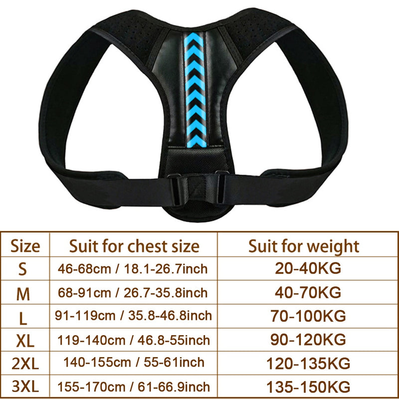 Adjustable Back Posture Corrector Shoulder Clavicle Support Correction Belt for Men and Women