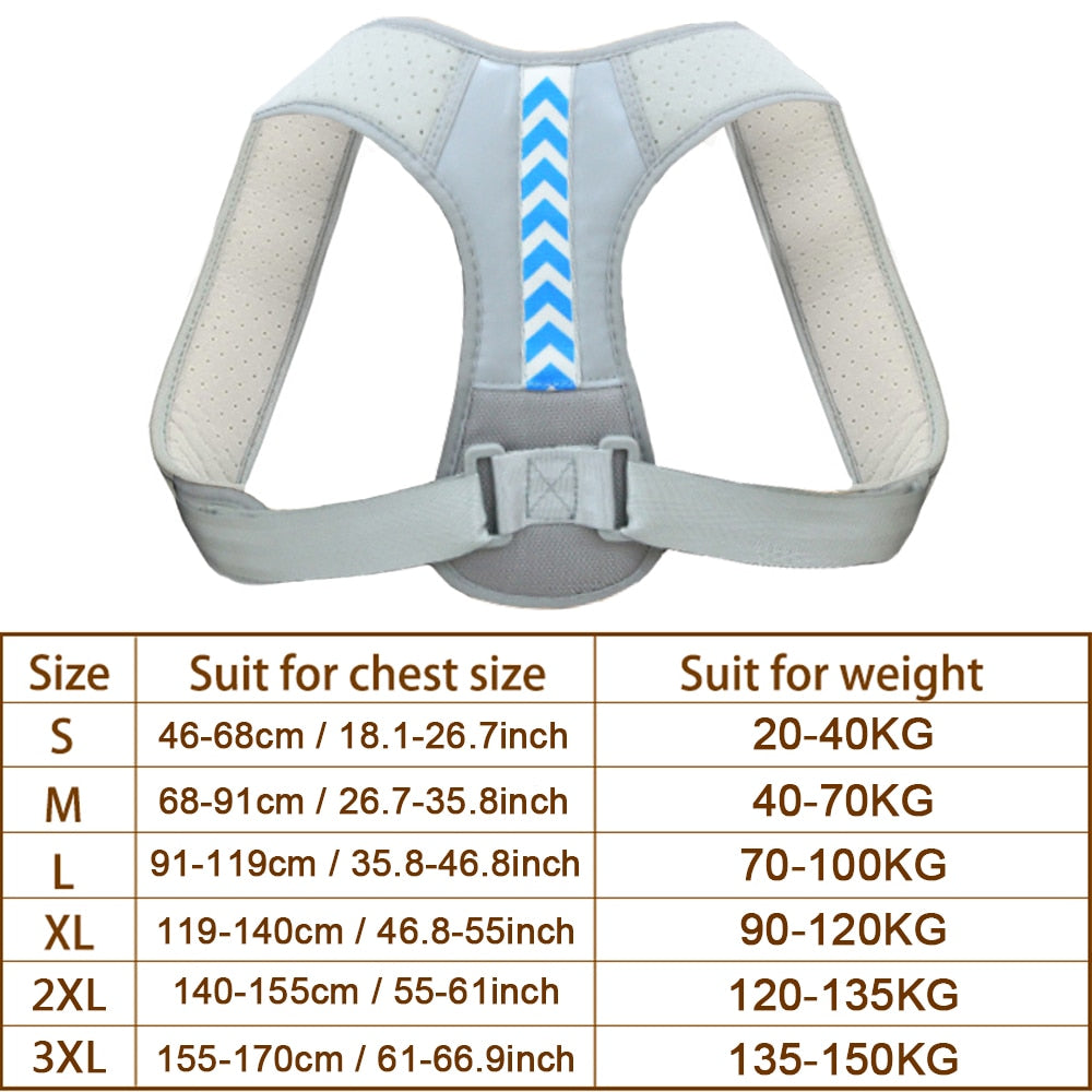 Adjustable Back Posture Corrector Shoulder Clavicle Support Correction Belt for Men and Women