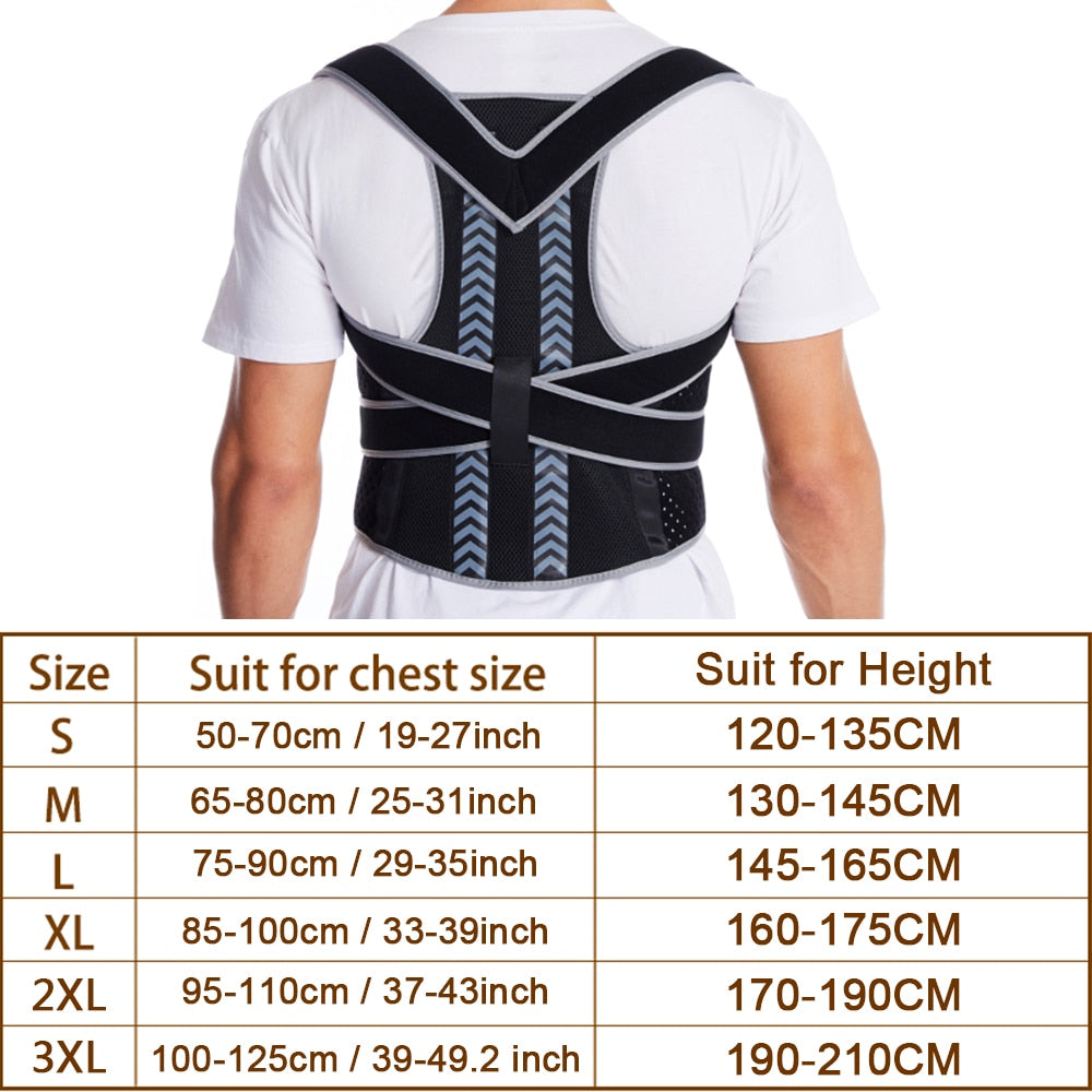 Adjustable Back Posture Corrector Shoulder Clavicle Support Correction Belt for Men and Women