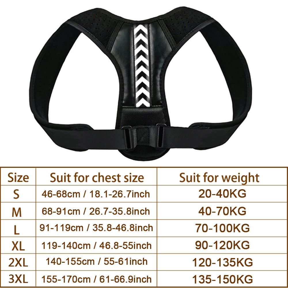 Adjustable Back Posture Corrector Shoulder Clavicle Support Correction Belt for Men and Women