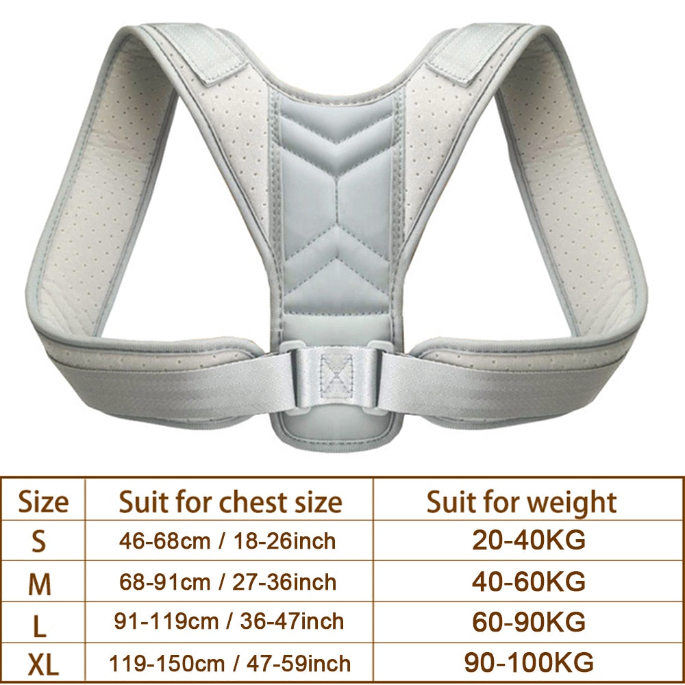 Adjustable Back Posture Corrector Shoulder Clavicle Support Correction Belt for Men and Women