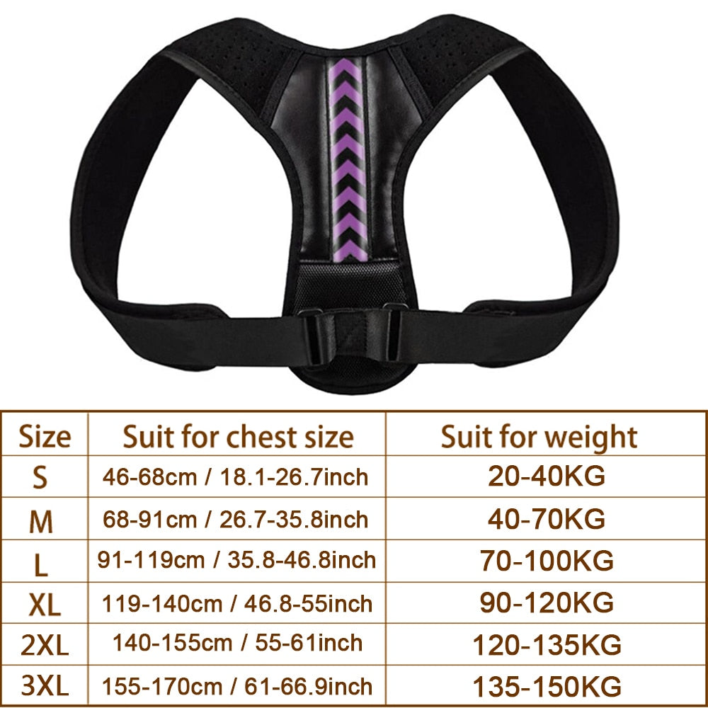 Adjustable Back Posture Corrector Shoulder Clavicle Support Correction Belt for Men and Women
