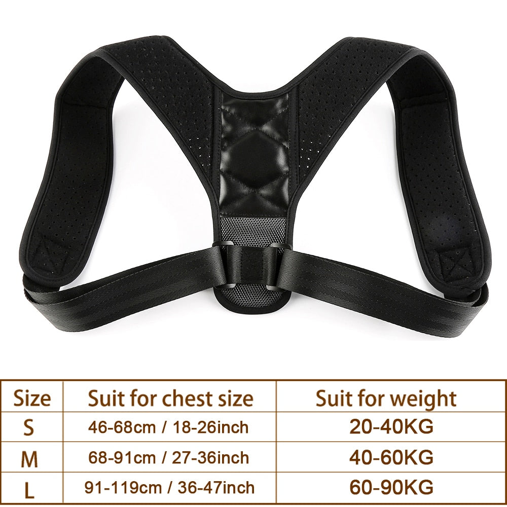 Adjustable Back Posture Corrector Shoulder Clavicle Support Correction Belt for Men and Women