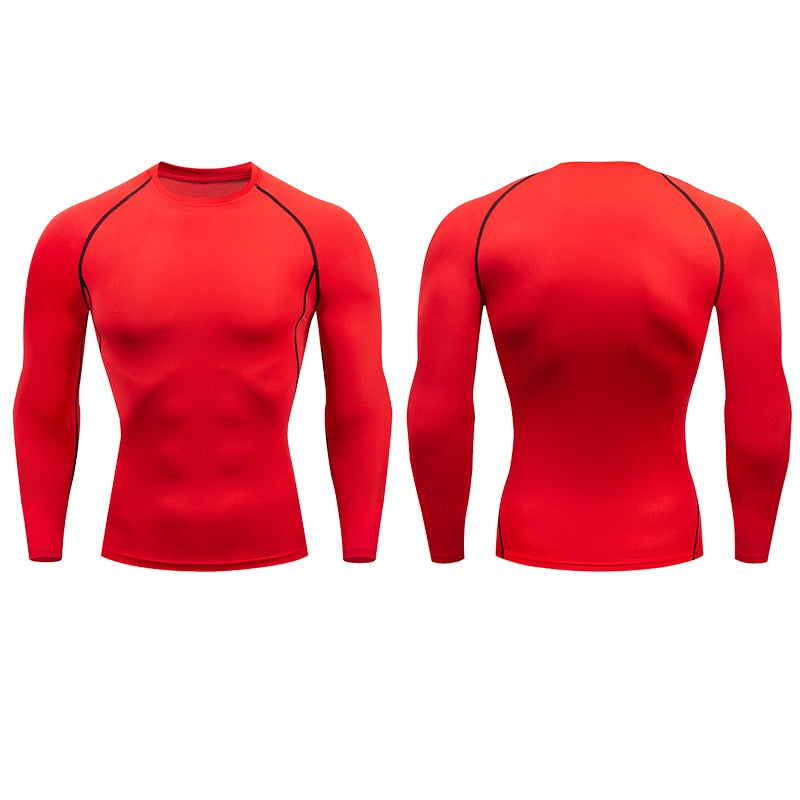 Men Compression Running T Shirt Fitness Tight Long Sleeve Sport tshirt Training Jogging Shirts Gym