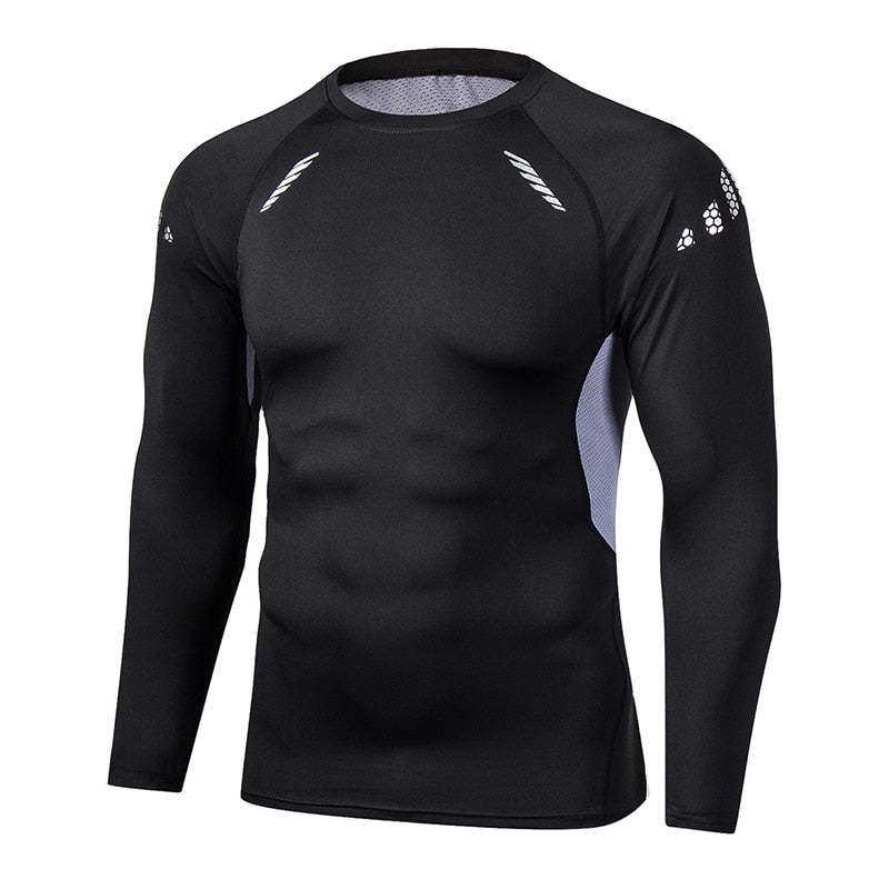 Men Compression Running T Shirt Fitness Tight Long Sleeve Sport tshirt Training Jogging Shirts Gym