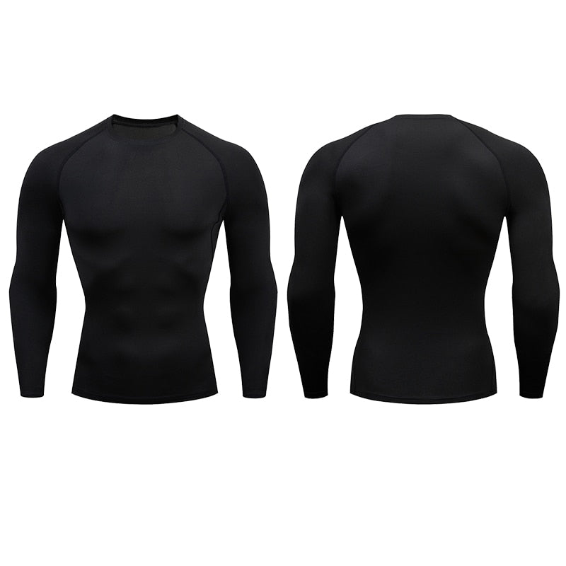 Men Compression Running T Shirt Fitness Tight Long Sleeve Sport tshirt Training Jogging Shirts Gym