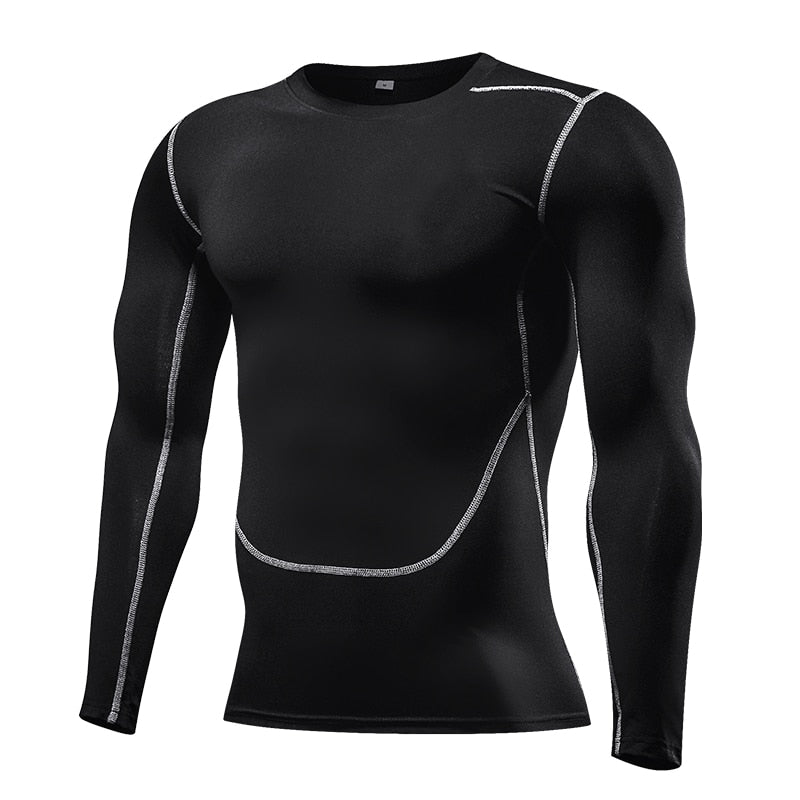 Men Compression Running T Shirt Fitness Tight Long Sleeve Sport tshirt Training Jogging Shirts Gym