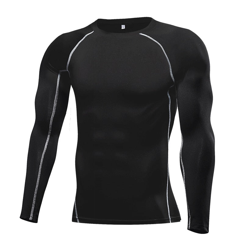 Men Compression Running T Shirt Fitness Tight Long Sleeve Sport tshirt Training Jogging Shirts Gym