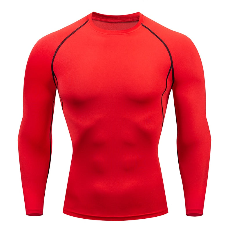 Men Compression Running T Shirt Fitness Tight Long Sleeve Sport tshirt Training Jogging Shirts Gym