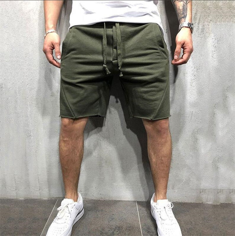 Men Jogger Shorts Elastic Waist Army Sports Casual Cargo Short Pants