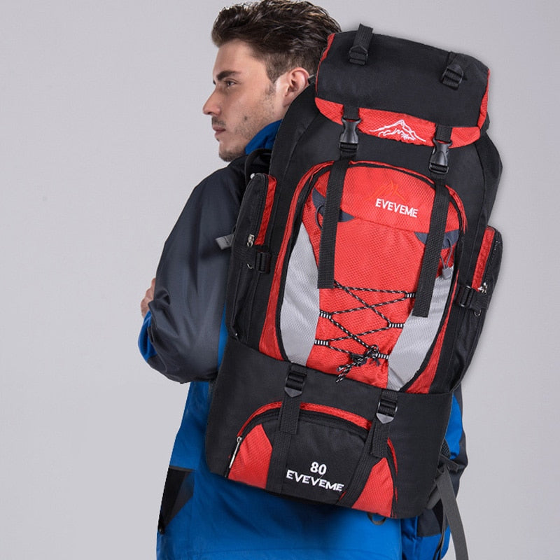 Men's 80L Large Hiking Mountaineering Backpack Climbing Hiking Backpack Camping Backpack Sport