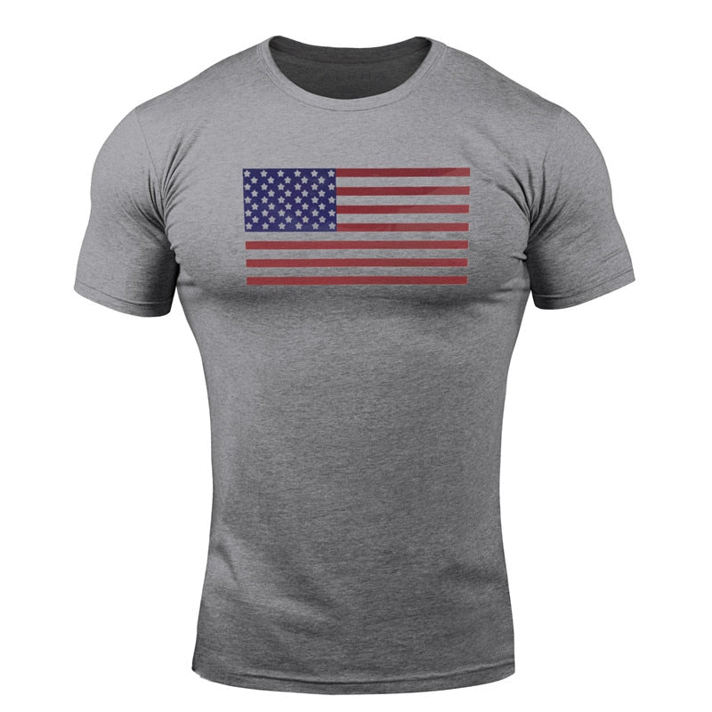Mens Fitness T-shirt Gyms Bodybuilding Workout Skinny Short sleeve Cotton t shirt Summer Male