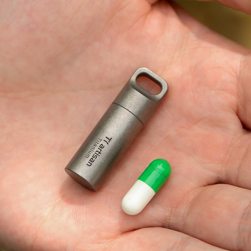 Mini Sealed Waterproof Pill Box Pure Titanium Perfume Storage Case Pendants EDC Pill Box Ta6570