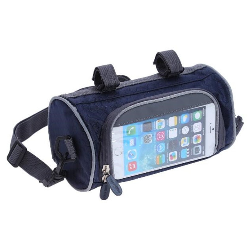 Mountain Bike Bicycle Bags Panniers Touch Screen Cycling Phone Bag Case Road Bike Front Tube Handlebar Cylinder Bag
