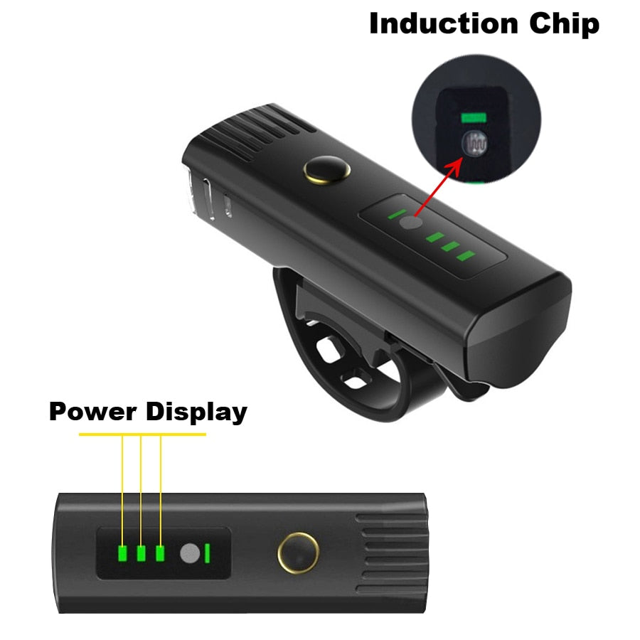 NEWBOLER Smart Induction Bicycle Front Light Set USB Rechargeable Rear Light LED Headlight Bike Lamp