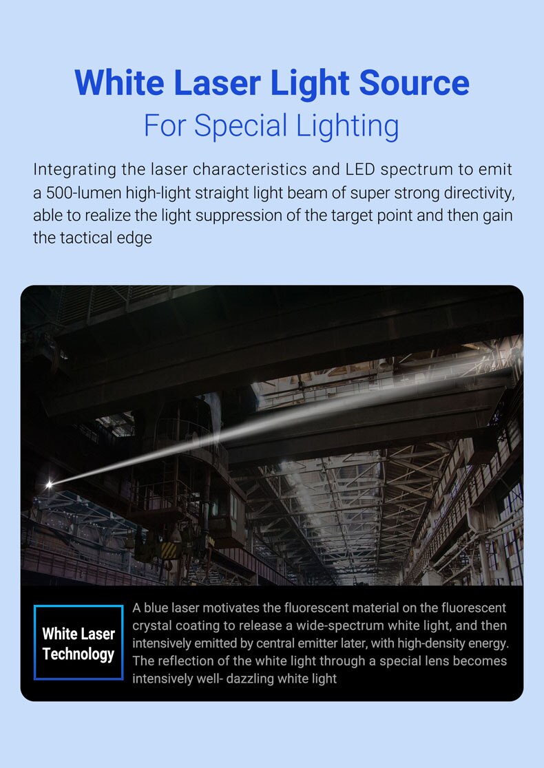 500 Lumens 1100-meter Long-shot USB Direct Charge White Light Flashlight T10L