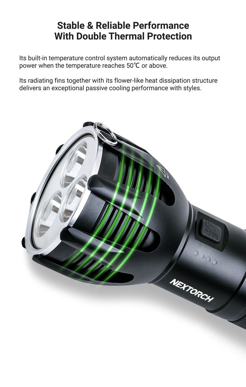 8000 Lumens Ultra Bright Search Torch USB Rechargeable High Output Handheld Torch ST 30 v2.0
