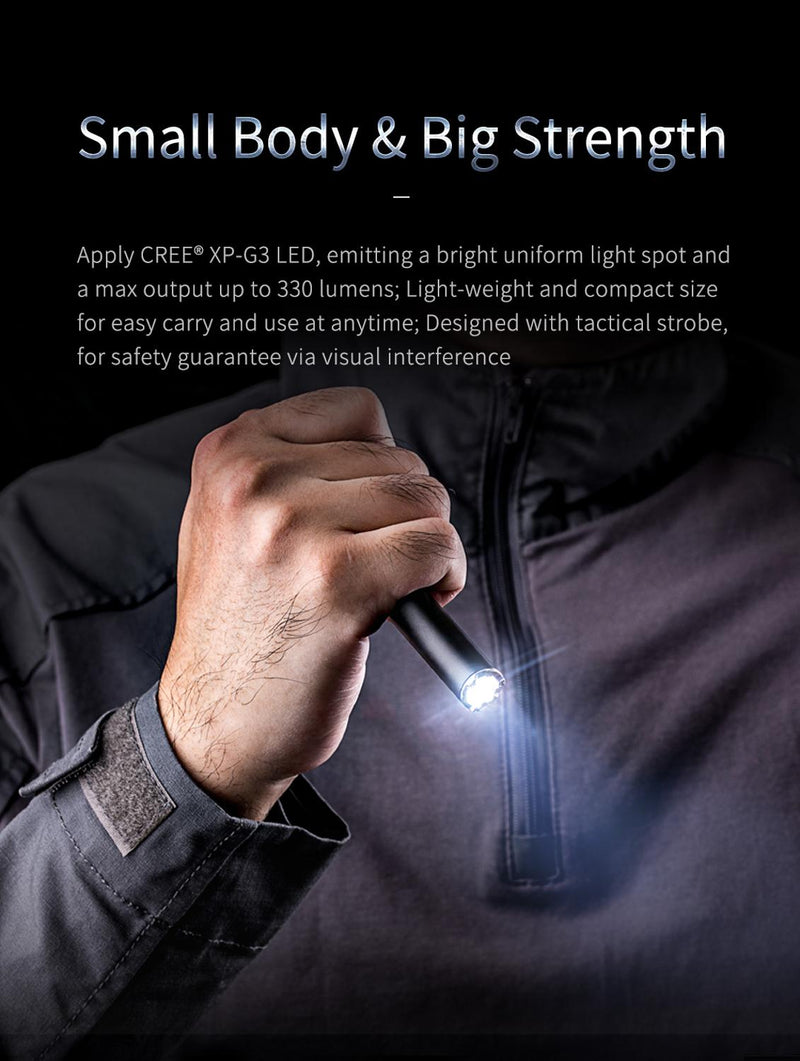 LED Pen Light Rechargeable Flashlight Small EDC 330 Lumens Penlight