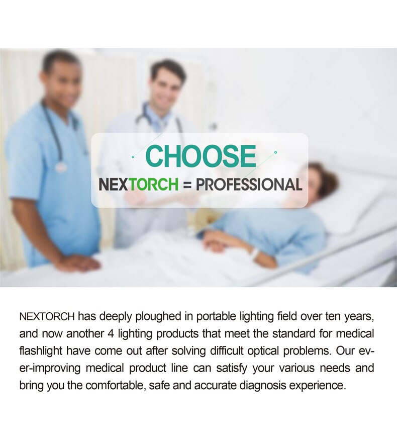 Professional Medical Pen Light Pen Size Body with Clip for Diagnose with AAA Battery K3L
