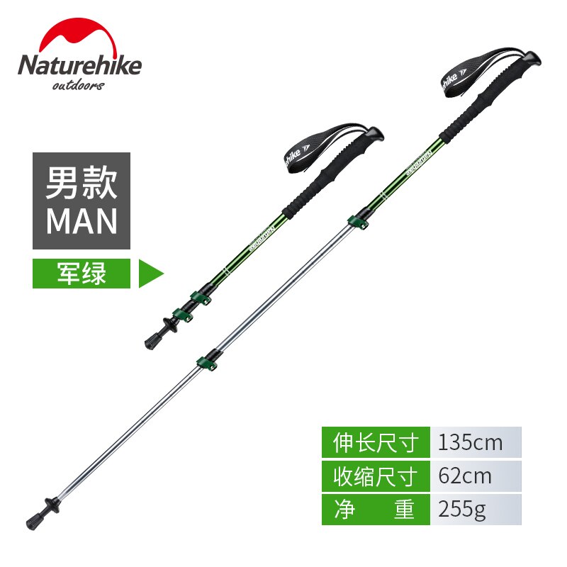 Naturehike 1pcs Adult Child Alpenstocks Ultralight Trekking Folding Pole Walking Hiking Sticks
