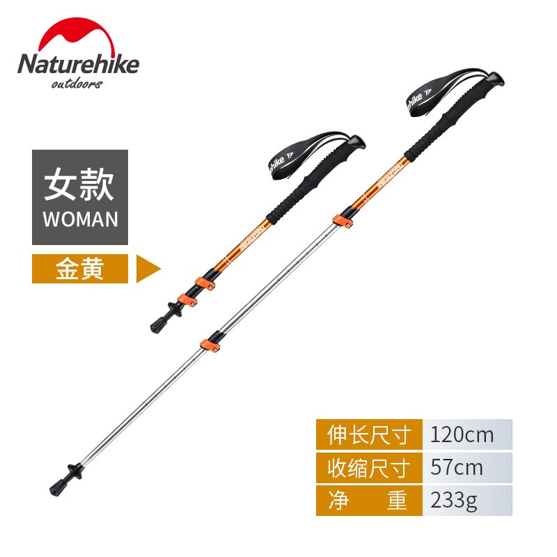 Naturehike 1pcs Adult Child Alpenstocks Ultralight Trekking Folding Pole Walking Hiking Sticks
