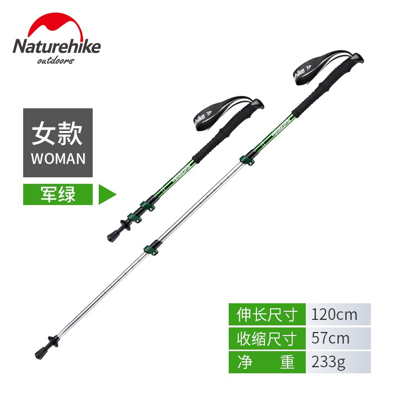 Naturehike 1pcs Adult Child Alpenstocks Ultralight Trekking Folding Pole Walking Hiking Sticks