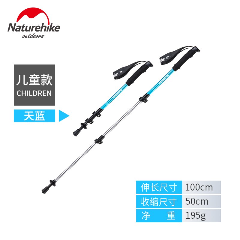 Naturehike 1pcs Adult Child Alpenstocks Ultralight Trekking Folding Pole Walking Hiking Sticks