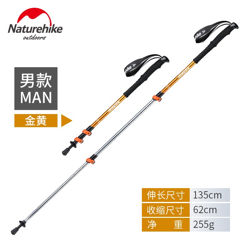 Naturehike 1pcs Adult Child Alpenstocks Ultralight Trekking Folding Pole Walking Hiking Sticks