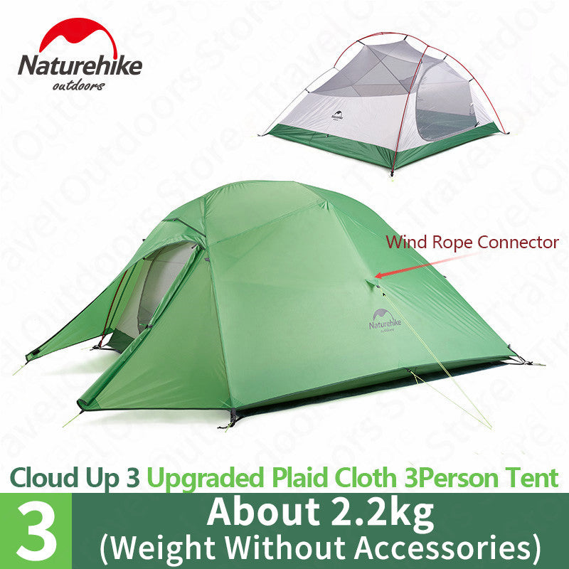 Naturehike Cloud Up Series 1 2 3 Person Tent Outdoor Ultralight Camp Tent with Mat Camping 20D