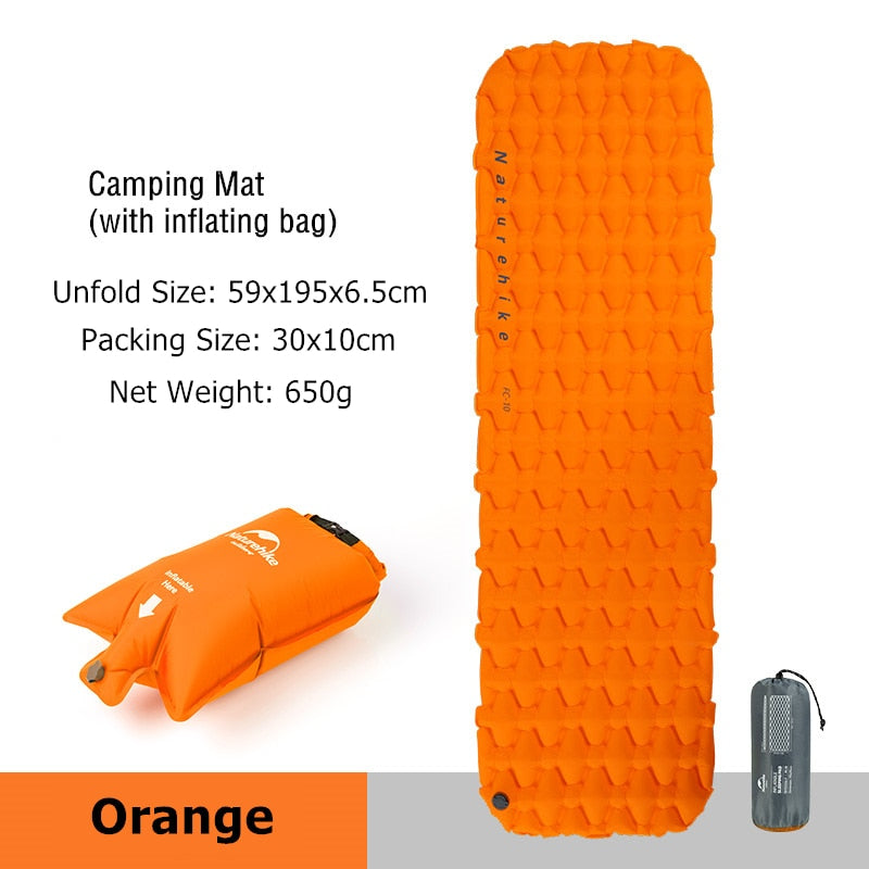 Naturehike Inflatable Mattress Ultralight Sleeping Pad Portable Single Camping Mat Air Mattress