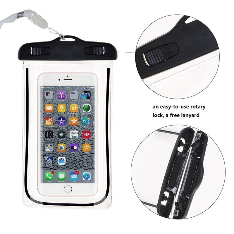 3.5 -6 inch Universal Waterproof Case Phone Dry Bag Swimming Underwater Mobile Phone Holder