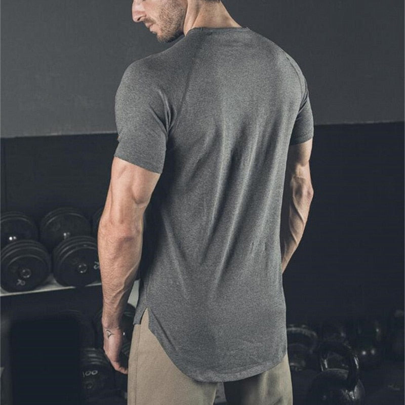 Gym Shirt Sport T Shirt Men Cotton Short Sleeve Running Shirt Men Workout Training Tees Fitness Tops