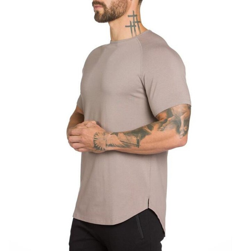 Gym Shirt Sport T Shirt Men Cotton Short Sleeve Running Shirt Men Workout Training Tees Fitness Tops